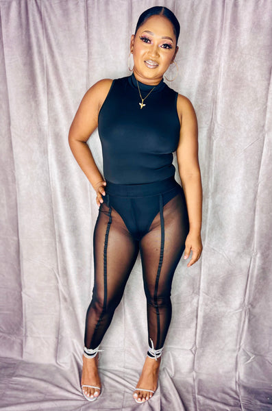 Mesh leggings two piece set